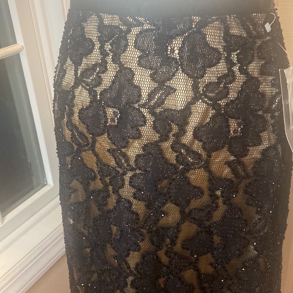 KAREN KANE LIFESTYLE NWT Size 10 Beaded Lace Black Skirt MSRP $248 - Picture 2 of 11